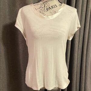 Banana Republic Women's Short Sleeve Crewneck Tee in Ivory